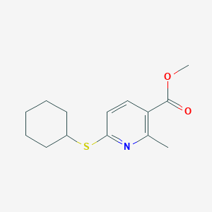 molecular formula C14H19NO2S B11802695 Methyl 6-(cyclohexylthio)-2-methylnicotinate 