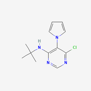 molecular formula C12H15ClN4 B11802698 N-(tert-Butyl)-6-chloro-5-(1H-pyrrol-1-yl)pyrimidin-4-amine 
