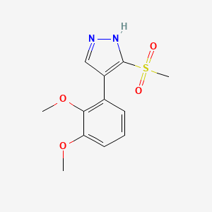 molecular formula C12H14N2O4S B11802713 4-(2,3-Dimethoxyphenyl)-3-(methylsulfonyl)-1H-pyrazole 