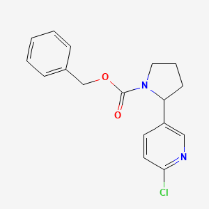 molecular formula C17H17ClN2O2 B11802734 Benzyl 2-(6-chloropyridin-3-yl)pyrrolidine-1-carboxylate 