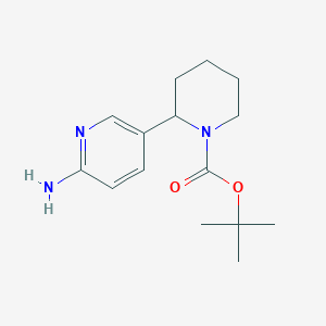 molecular formula C15H23N3O2 B11802832 tert-Butyl 2-(6-aminopyridin-3-yl)piperidine-1-carboxylate 