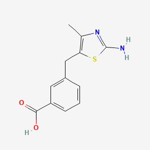 molecular formula C12H12N2O2S B11802834 3-((2-Amino-4-methylthiazol-5-yl)methyl)benzoic acid 