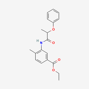 molecular formula C19H21NO4 B1180288 Ethyl 4-methyl-3-[(2-phenoxypropanoyl)amino]benzoate 