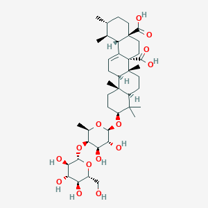 molecular formula C42H66O14 B1180289 (1S,2R,4aS,6aR,6aR,6bR,8aR,10S,12aR,14bS)-10-[(2R,3R,4R,5R,6R)-3,4-dihydroxy-6-methyl-5-[(2S,3R,4S,5S,6R)-3,4,5-trihydroxy-6-(hydroxymethyl)oxan-2-yl]oxyoxan-2-yl]oxy-1,2,6b,9,9,12a-hexamethyl-2,3,4,5,6,6a,7,8,8a,10,11,12,13,14b-tetradecahydro-1H-picene-4a,6a-dicarboxylic acid CAS No. 167875-39-0