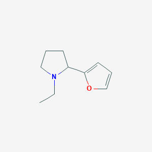 molecular formula C10H15NO B11802935 1-Ethyl-2-(furan-2-yl)pyrrolidine 
