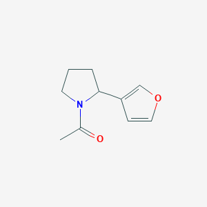 molecular formula C10H13NO2 B11802940 1-(2-(Furan-3-yl)pyrrolidin-1-yl)ethanone 