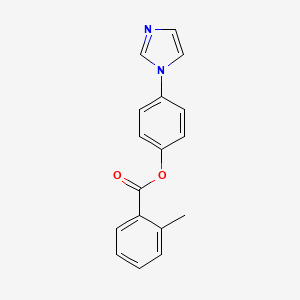 molecular formula C17H14N2O2 B1180303 4-(1H-imidazol-1-yl)phenyl 2-methylbenzoate 