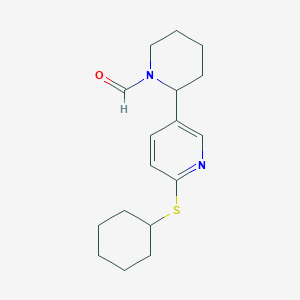 molecular formula C17H24N2OS B11803046 2-(6-(Cyclohexylthio)pyridin-3-yl)piperidine-1-carbaldehyde 