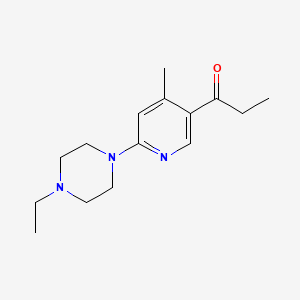 molecular formula C15H23N3O B11803057 1-(6-(4-Ethylpiperazin-1-yl)-4-methylpyridin-3-yl)propan-1-one 