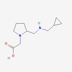 molecular formula C11H20N2O2 B11803067 2-(2-(((Cyclopropylmethyl)amino)methyl)pyrrolidin-1-yl)acetic acid 