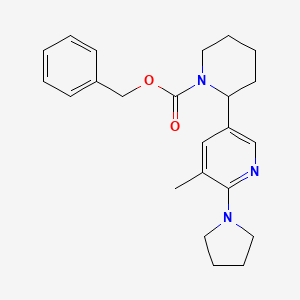 molecular formula C23H29N3O2 B11803085 Benzyl 2-(5-methyl-6-(pyrrolidin-1-yl)pyridin-3-yl)piperidine-1-carboxylate 