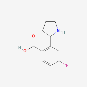 molecular formula C11H12FNO2 B11803100 4-Fluoro-2-(pyrrolidin-2-yl)benzoic acid 