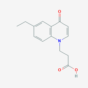 molecular formula C14H15NO3 B11803131 3-(6-Ethyl-4-oxoquinolin-1(4H)-yl)propanoic acid 