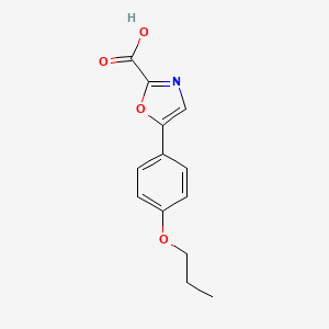 molecular formula C13H13NO4 B11803232 5-(4-Propoxyphenyl)oxazole-2-carboxylic acid 