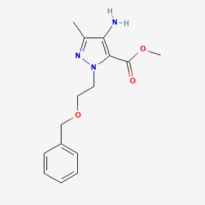 molecular formula C15H19N3O3 B11803300 Methyl 4-amino-1-(2-(benzyloxy)ethyl)-3-methyl-1H-pyrazole-5-carboxylate 
