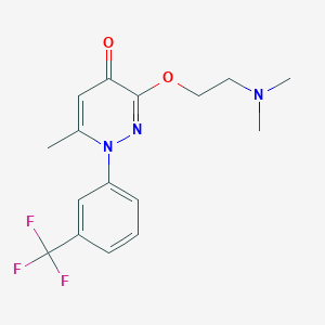 molecular formula C16H18F3N3O2 B118034 3-(2-(Dimethylamino)ethoxy)-6-methyl-1-(3-(trifluoromethyl)phenyl)-4(1H)-pyridazinone CAS No. 146824-81-9