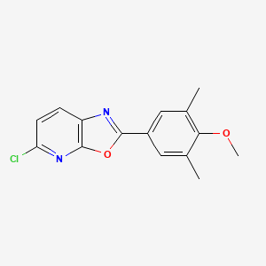 molecular formula C15H13ClN2O2 B11803447 5-Chloro-2-(4-methoxy-3,5-dimethylphenyl)oxazolo[5,4-B]pyridine 
