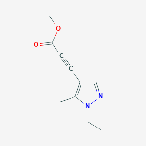 molecular formula C10H12N2O2 B11803474 Methyl 3-(1-ethyl-5-methyl-1H-pyrazol-4-yl)propiolate 