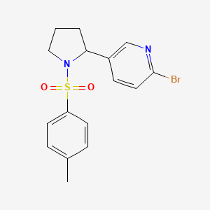 molecular formula C16H17BrN2O2S B11803497 2-Bromo-5-(1-tosylpyrrolidin-2-yl)pyridine 