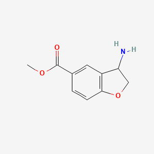 molecular formula C10H11NO3 B11803503 Methyl 3-amino-2,3-dihydrobenzofuran-5-carboxylate 