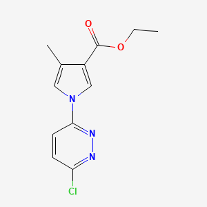 molecular formula C12H12ClN3O2 B11803555 Ethyl 1-(6-chloropyridazin-3-yl)-4-methyl-1H-pyrrole-3-carboxylate 