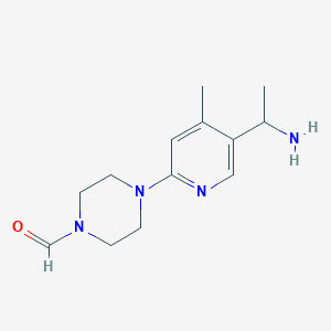 molecular formula C13H20N4O B11803601 4-(5-(1-Aminoethyl)-4-methylpyridin-2-yl)piperazine-1-carbaldehyde 