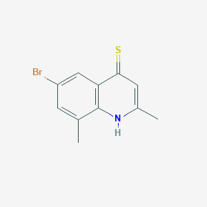 molecular formula C11H10BrNS B11803609 6-Bromo-2,8-dimethylquinoline-4-thiol 