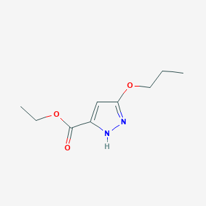 molecular formula C9H14N2O3 B11803627 Ethyl 5-propoxy-1H-pyrazole-3-carboxylate CAS No. 1344687-43-9