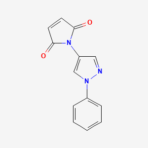 molecular formula C13H9N3O2 B11803655 1-(1-Phenyl-1H-pyrazol-4-yl)-1H-pyrrole-2,5-dione 