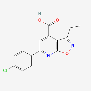 molecular formula C15H11ClN2O3 B11803667 6-(4-Chlorophenyl)-3-ethylisoxazolo[5,4-b]pyridine-4-carboxylic acid 