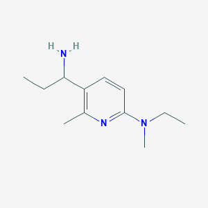 molecular formula C12H21N3 B11803683 5-(1-Aminopropyl)-N-ethyl-N,6-dimethylpyridin-2-amine 