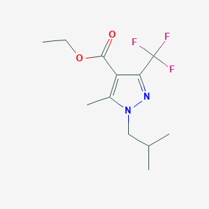 molecular formula C12H17F3N2O2 B11803693 Ethyl 1-isobutyl-5-methyl-3-(trifluoromethyl)-1H-pyrazole-4-carboxylate 