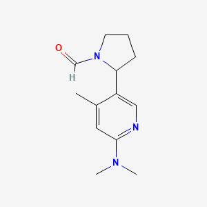 molecular formula C13H19N3O B11803825 2-(6-(Dimethylamino)-4-methylpyridin-3-yl)pyrrolidine-1-carbaldehyde 