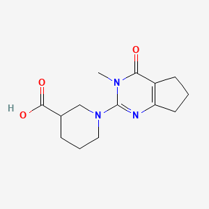 molecular formula C14H19N3O3 B11803846 1-(3-Methyl-4-oxo-4,5,6,7-tetrahydro-3H-cyclopenta[d]pyrimidin-2-yl)piperidine-3-carboxylic acid 