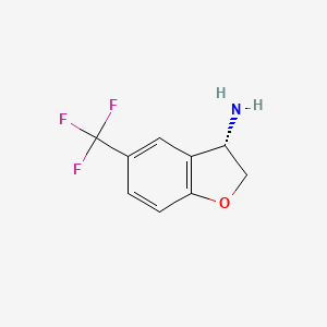 molecular formula C9H8F3NO B11803858 (3S)-5-(Trifluoromethyl)-2,3-dihydrobenzo[b]furan-3-ylamine 