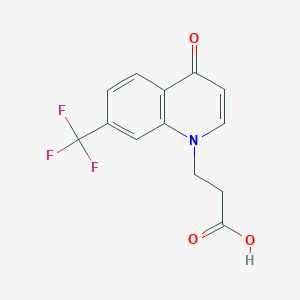 molecular formula C13H10F3NO3 B11803880 3-(4-Oxo-7-(trifluoromethyl)quinolin-1(4H)-yl)propanoic acid 