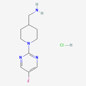 molecular formula C10H16ClFN4 B11803890 (1-(5-Fluoropyrimidin-2-yl)piperidin-4-yl)methanamine hydrochloride 