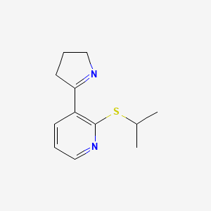 molecular formula C12H16N2S B11803901 3-(3,4-Dihydro-2H-pyrrol-5-yl)-2-(isopropylthio)pyridine 