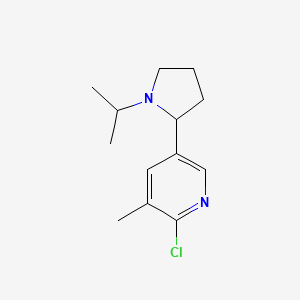 molecular formula C13H19ClN2 B11803931 2-Chloro-5-(1-isopropylpyrrolidin-2-yl)-3-methylpyridine 