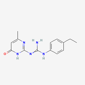 molecular formula C14H17N5O B11803935 1-(4-Ethylphenyl)-3-(6-methyl-4-oxo-1,4-dihydropyrimidin-2-yl)guanidine 