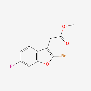 molecular formula C11H8BrFO3 B11803992 Methyl 2-(2-bromo-6-fluorobenzofuran-3-yl)acetate 