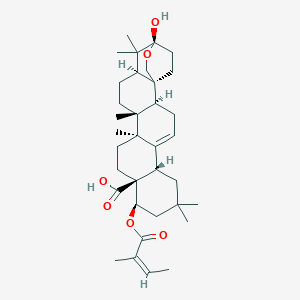 (1S,2S,6S,10R,11S,14S,15R,18R,20S)-20-hydroxy-8,8,14,15,19,19-hexamethyl-10-[(Z)-2-methylbut-2-enoyl]oxy-21-oxahexacyclo[18.2.2.01,18.02,15.05,14.06,11]tetracos-4-ene-11-carboxylic acid