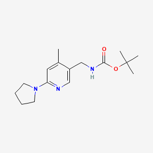 molecular formula C16H25N3O2 B11804083 tert-Butyl ((4-methyl-6-(pyrrolidin-1-yl)pyridin-3-yl)methyl)carbamate 