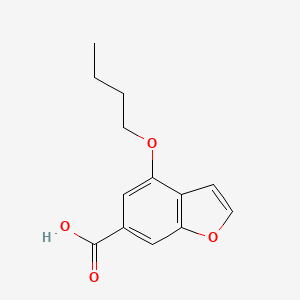 molecular formula C13H14O4 B11804088 4-Butoxybenzofuran-6-carboxylic acid 