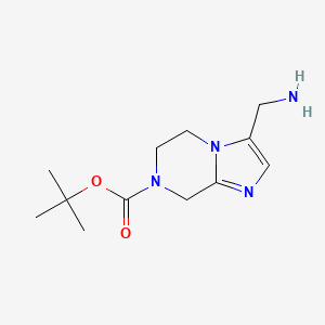 molecular formula C12H20N4O2 B11804091 tert-butyl 3-(aminomethyl)-5,6-dihydroimidazo[1,2-a]pyrazine-7(8H)-carboxylate 