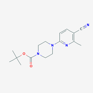 molecular formula C16H22N4O2 B11804115 tert-Butyl 4-(5-cyano-6-methylpyridin-2-yl)piperazine-1-carboxylate 