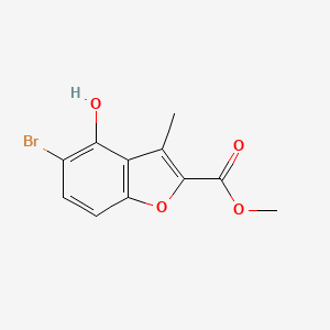 molecular formula C11H9BrO4 B11804139 Methyl5-bromo-4-hydroxy-3-methylbenzofuran-2-carboxylate 