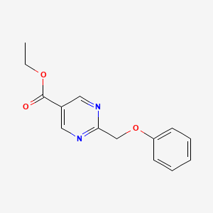 molecular formula C14H14N2O3 B11804182 Ethyl 2-(phenoxymethyl)pyrimidine-5-carboxylate 