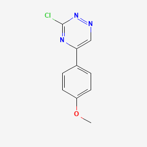 molecular formula C10H8ClN3O B11804207 3-Chloro-5-(4-methoxyphenyl)-1,2,4-triazine 