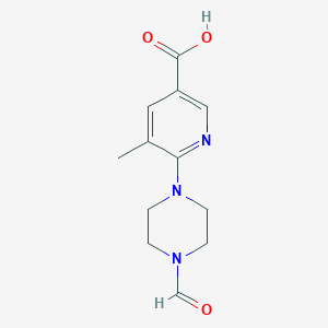 molecular formula C12H15N3O3 B11804216 6-(4-Formylpiperazin-1-yl)-5-methylnicotinic acid 